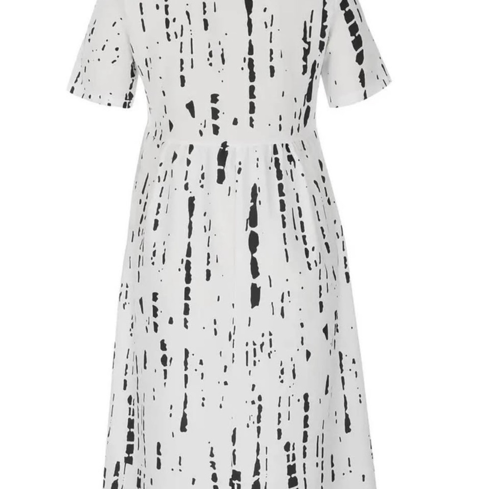 Elegant Black and White Patterned Dress - Picture 4 of 11